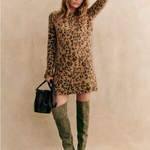 Sezane Brown Fanie Dress in Leopard